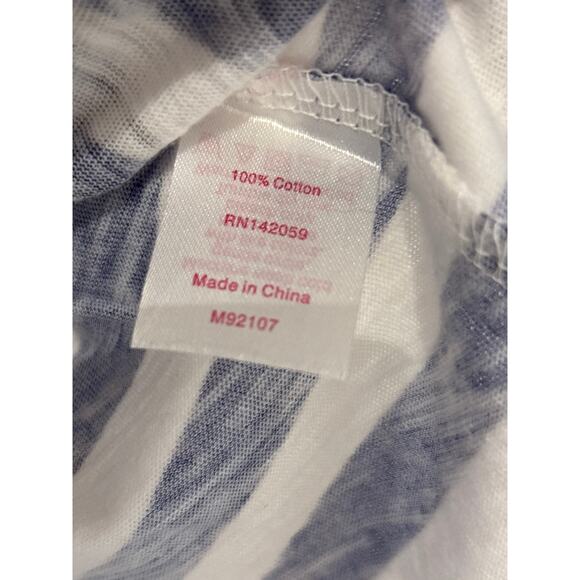 MACBETH COLLECTION by Margaret Josephs Hello Sailor Blue Striped Crewneck Tee M - Picture 4 of 5